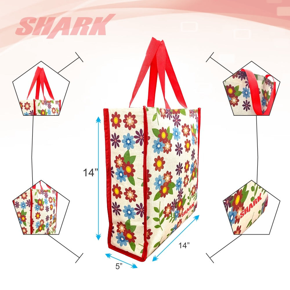 Set of 3 cotton canvas printed bags