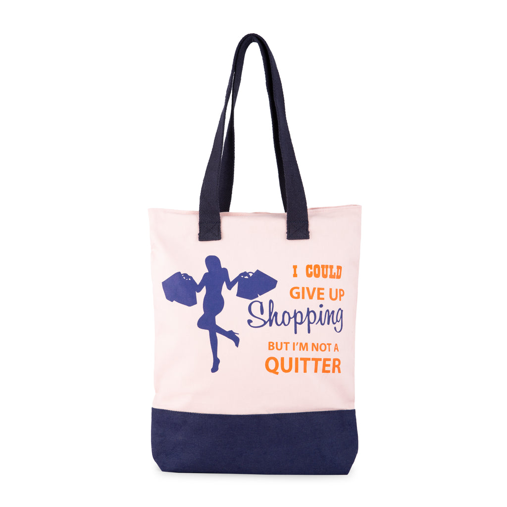 Light blue printed cotton bag (Girl Shopping)