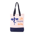 Light blue printed cotton bag (Girl Shopping)