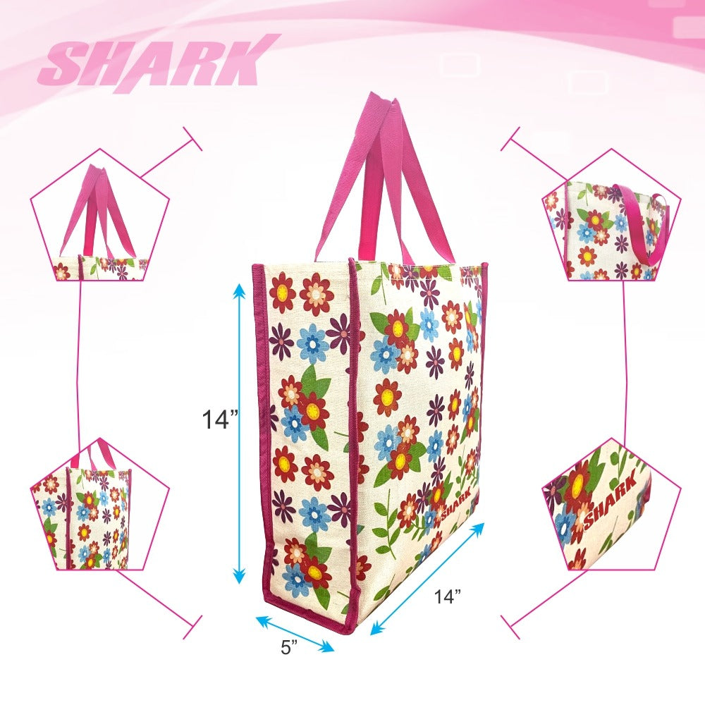 Set of 3 cotton canvas printed bags