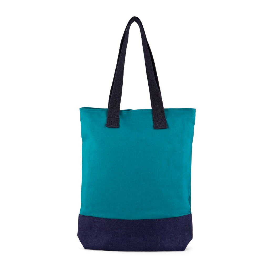 Teal printed cotton bag (Vacation)