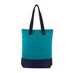 Teal printed cotton bag (Girl Shopping)