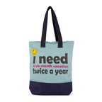 Light blue printed cotton bag (Vacation)