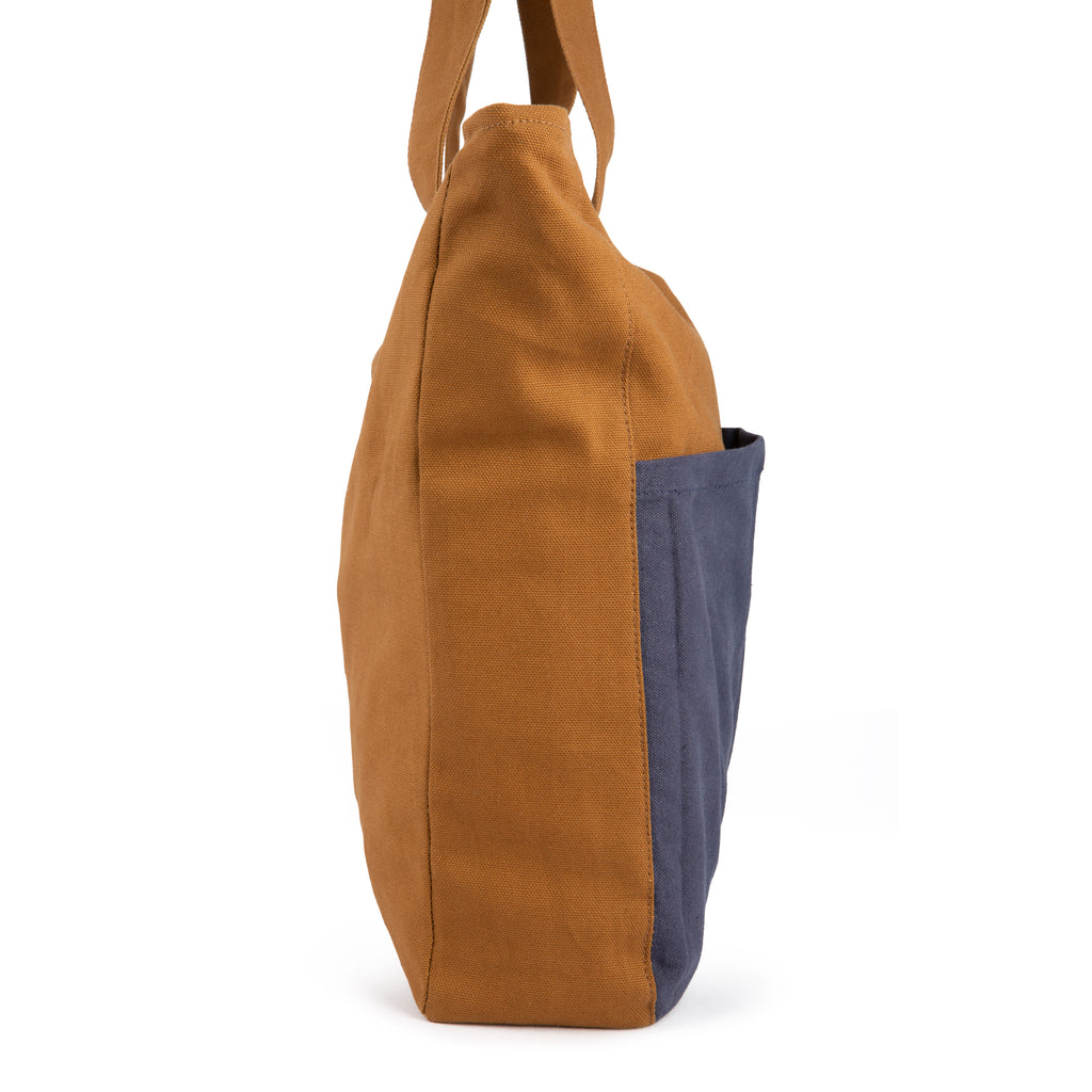Tote bag (Tan and Navy Blue)